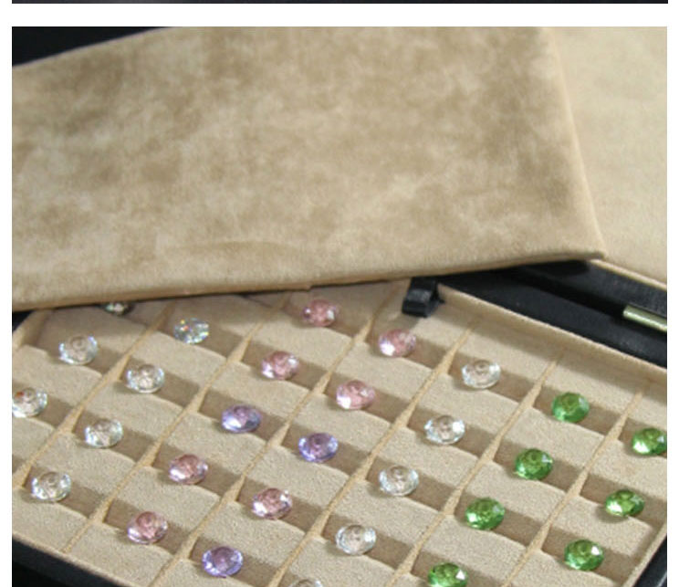 Fashion Snap Loose Diamond Box Suede Rectangular Ornament Organizer,Jewelry Packaging & Displays