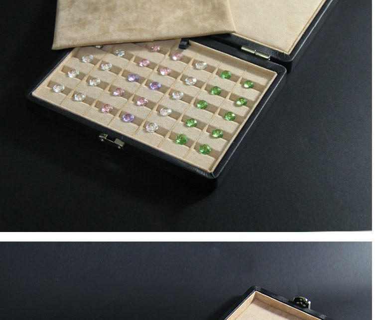 Fashion Snap Loose Diamond Box Suede Rectangular Ornament Organizer,Jewelry Packaging & Displays