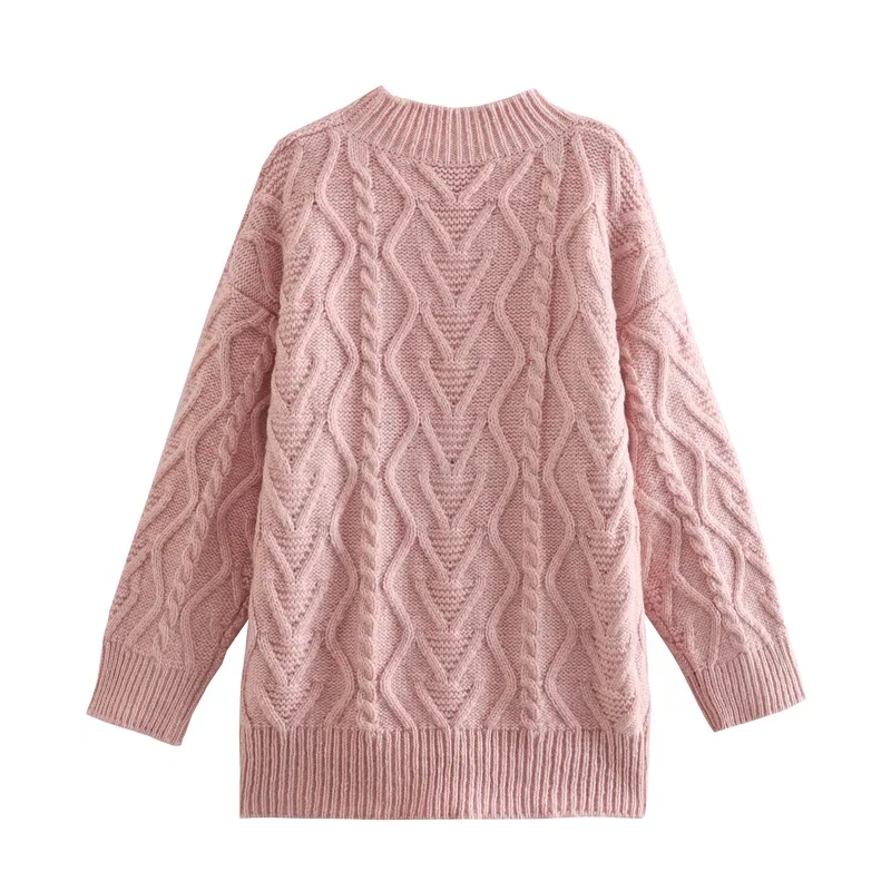 Fashion Oatmeal Half Turtleneck Jacquard Knit Pullover Sweater,Sweater