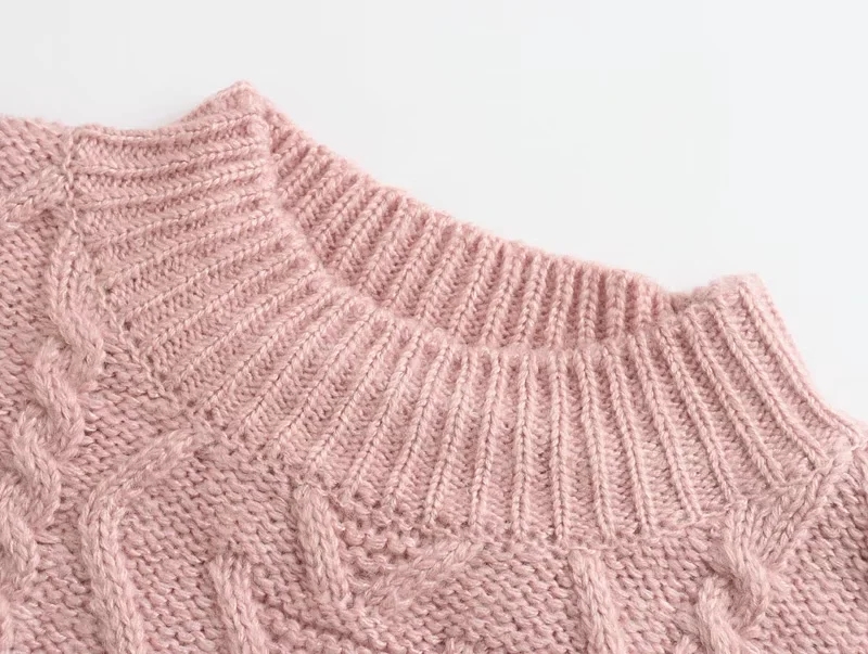 Fashion Oatmeal Half Turtleneck Jacquard Knit Pullover Sweater,Sweater