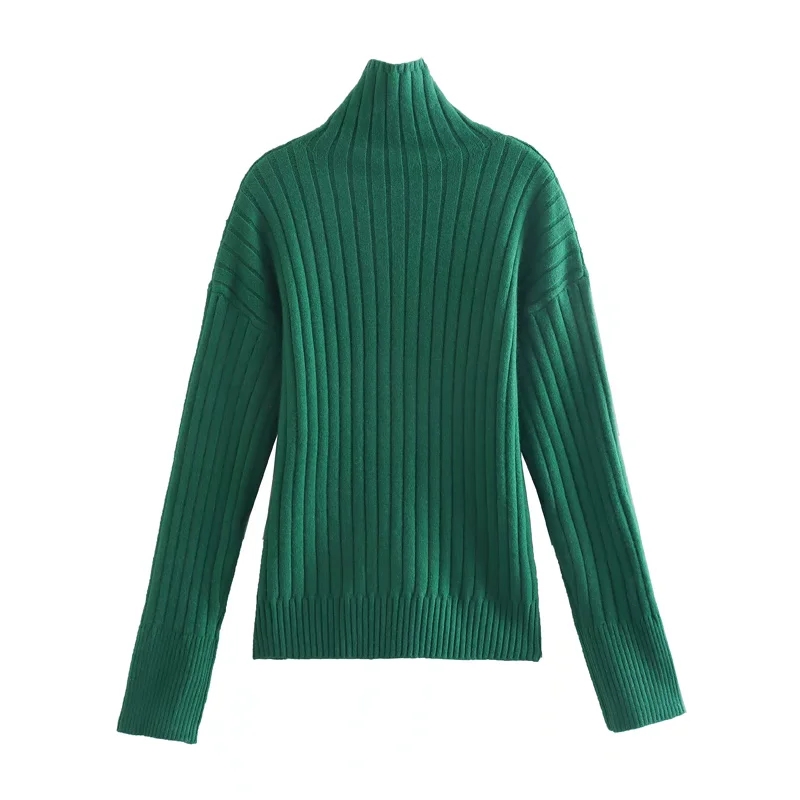 Fashion Oatmeal Turtleneck Knitted Pullover,Sweater