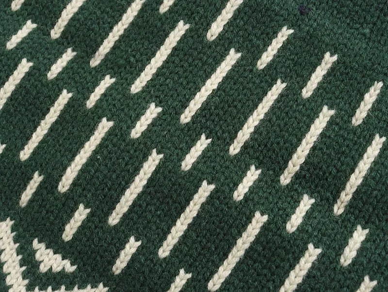 Fashion Green Geometric-print Crew-neck Button-down Cardigan,Sweater