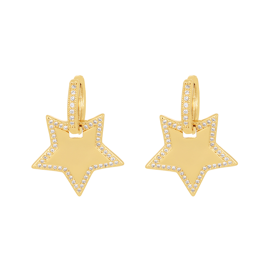 Fashion Gold Bronze Zirconium Butterfly Earrings,Earrings