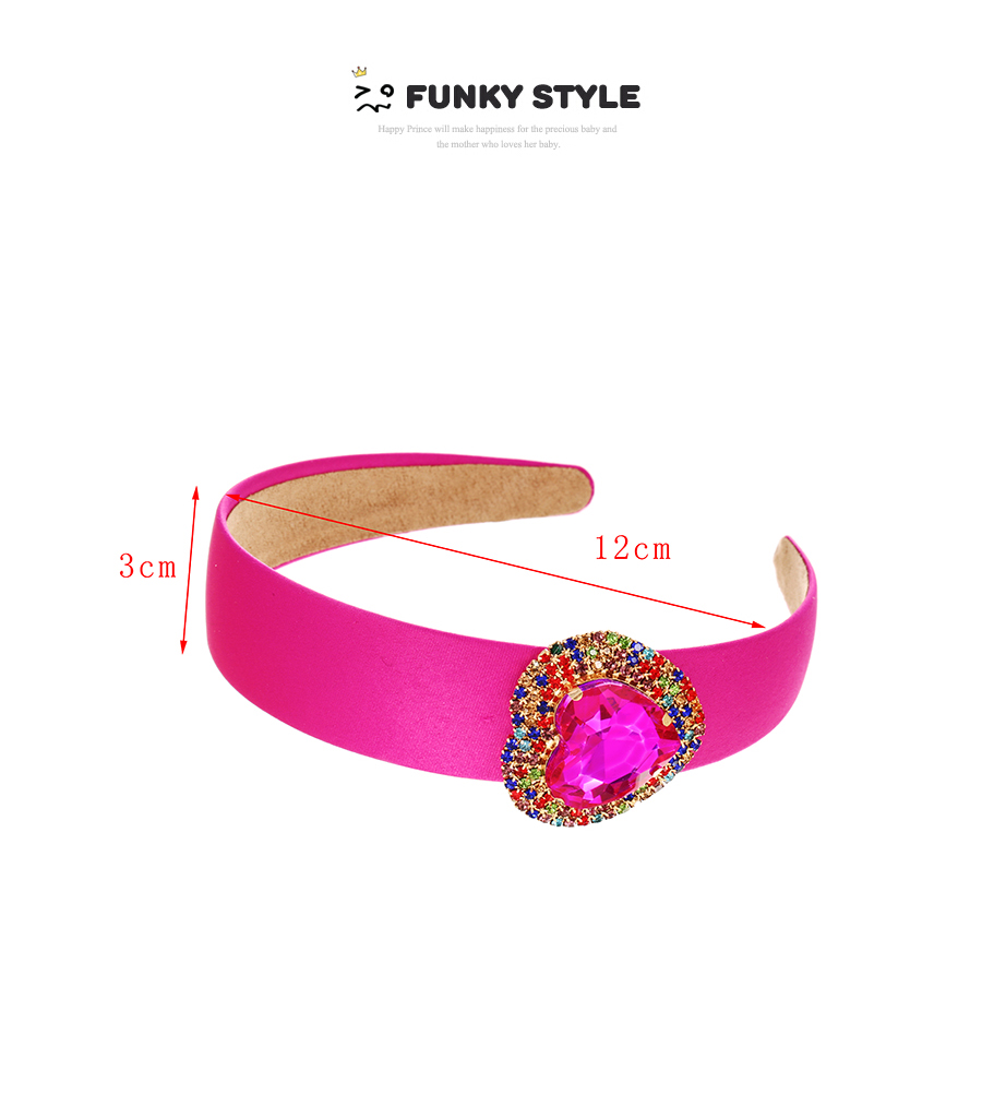 Fashion Leather Pink Fabric Alloy Diamond Heart Headband,Head Band