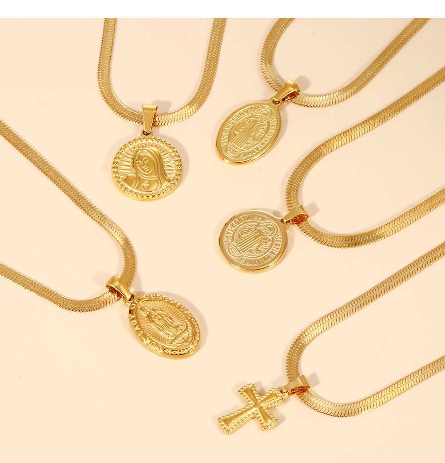 Fashion Gold-4 Titanium Steel Figure Necklace,Necklaces