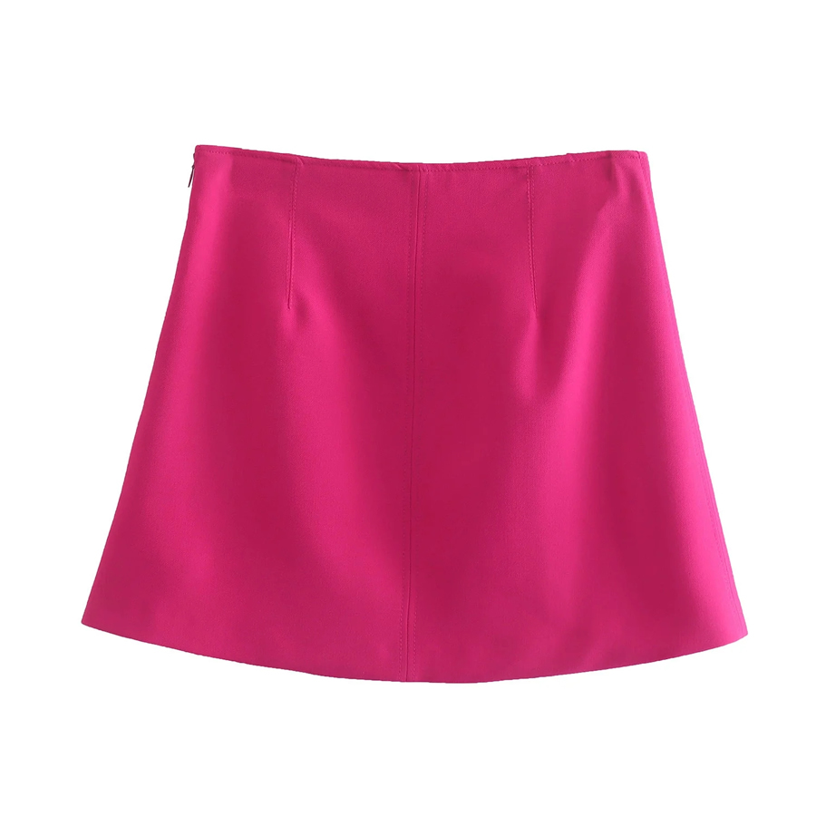 Fashion Rose Red High Waist Skirt,Skirts