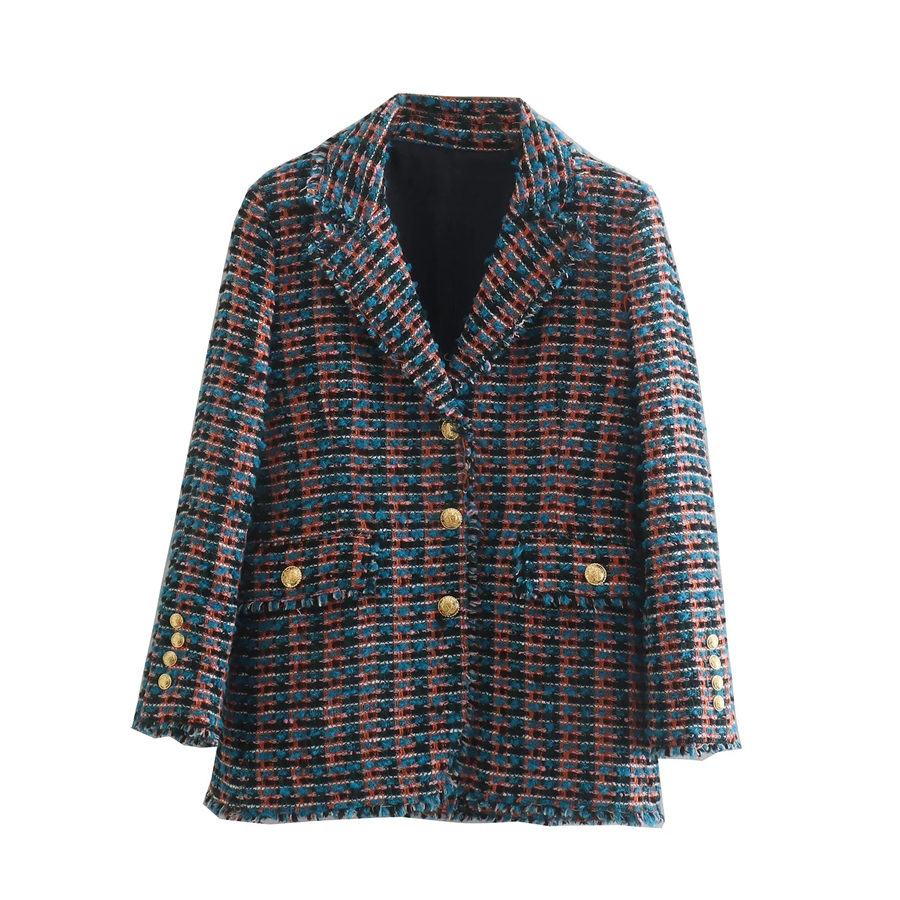 Fashion Lange Woolen Textured Blazer,Coat-Jacket