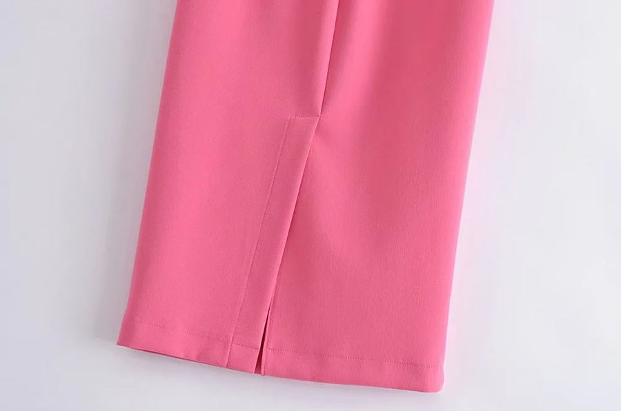 Fashion Pink Flap Straight Skirt,Skirts