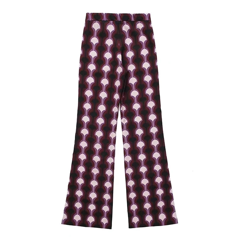 Fashion Printing Printed Flared Trousers,Pants