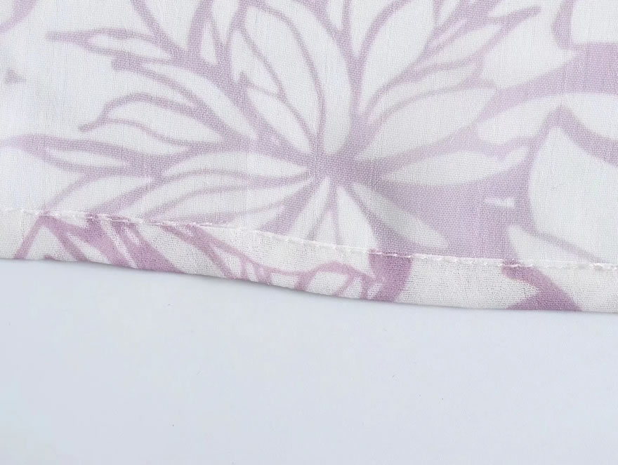 Fashion Purple Chiffon Print Nipped Waist Layered Slip Dress,Mini & Short Dresses