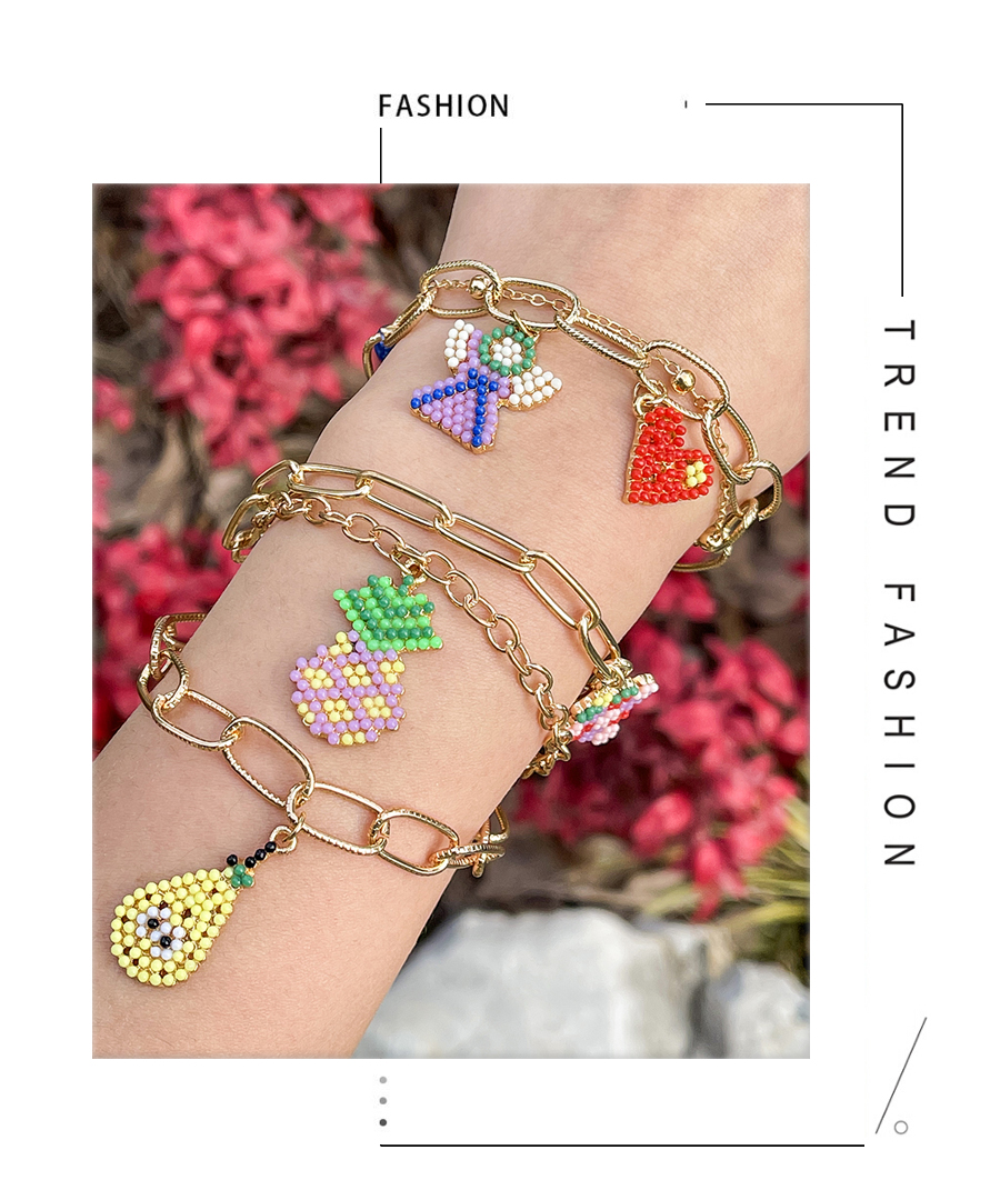 Fashion Golden -3 Alloy Multi-layer Rice Beads Fruit Bracelet,Beaded Bracelet