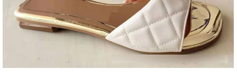 Fashion Gold Pu Linger Round Head,Slippers