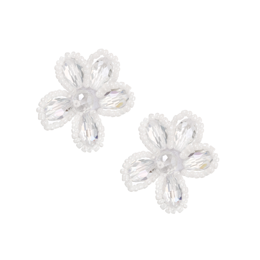 Fashion White Pearl Resin Flower Earrings,Stud Earrings