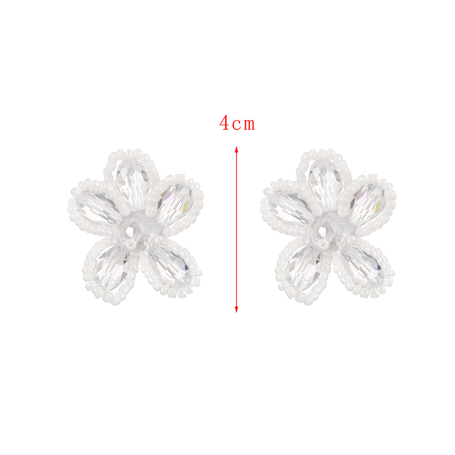 Fashion White Pearl Resin Flower Earrings,Stud Earrings