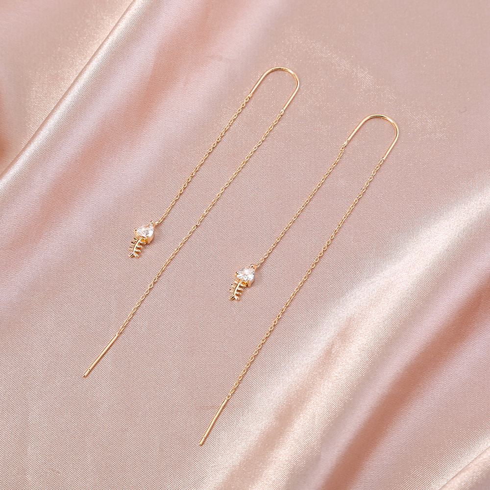 Fashion Gold Pure Copper Diamond Geometry Puncture Ear,Earrings