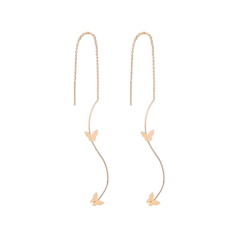 Fashion Gold Pure Copper Butterfly Puncture Ear,Earrings
