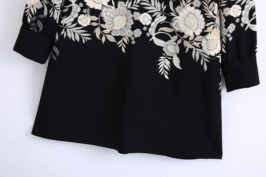 Fashion Black Woven Print V Led Long Dress,Mini & Short Dresses