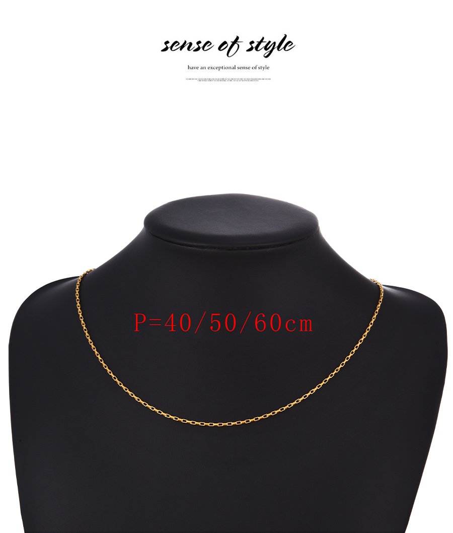 Fashion Golden 60cm Titanium Steel Geometric Chain Necklace,Necklaces