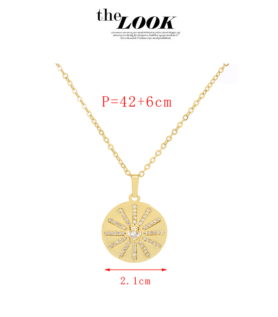 Fashion Golden -4 Copper Inlaid Zirconia Irregular Necklace,Necklaces