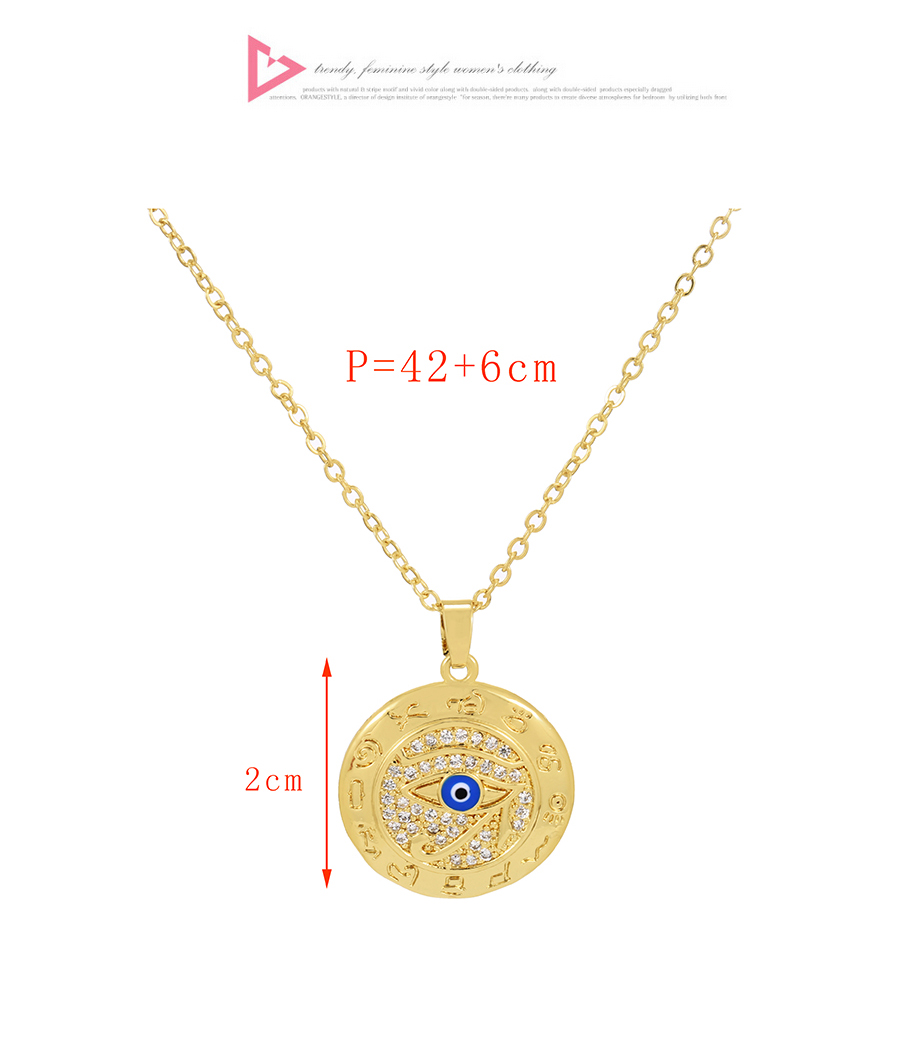 Fashion Gold-5 Bronze Zirconium Eye Geometric Necklace,Necklaces