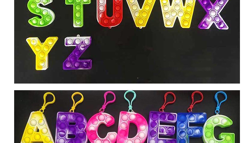 Fashion Small 26 Letters [with Plastic Buckle] 26 Letter Press Keychain,Household goods