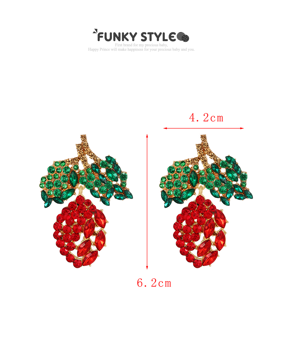 Fashion Turmeric Alloy Diamond Fruit Stud Earrings,Stud Earrings