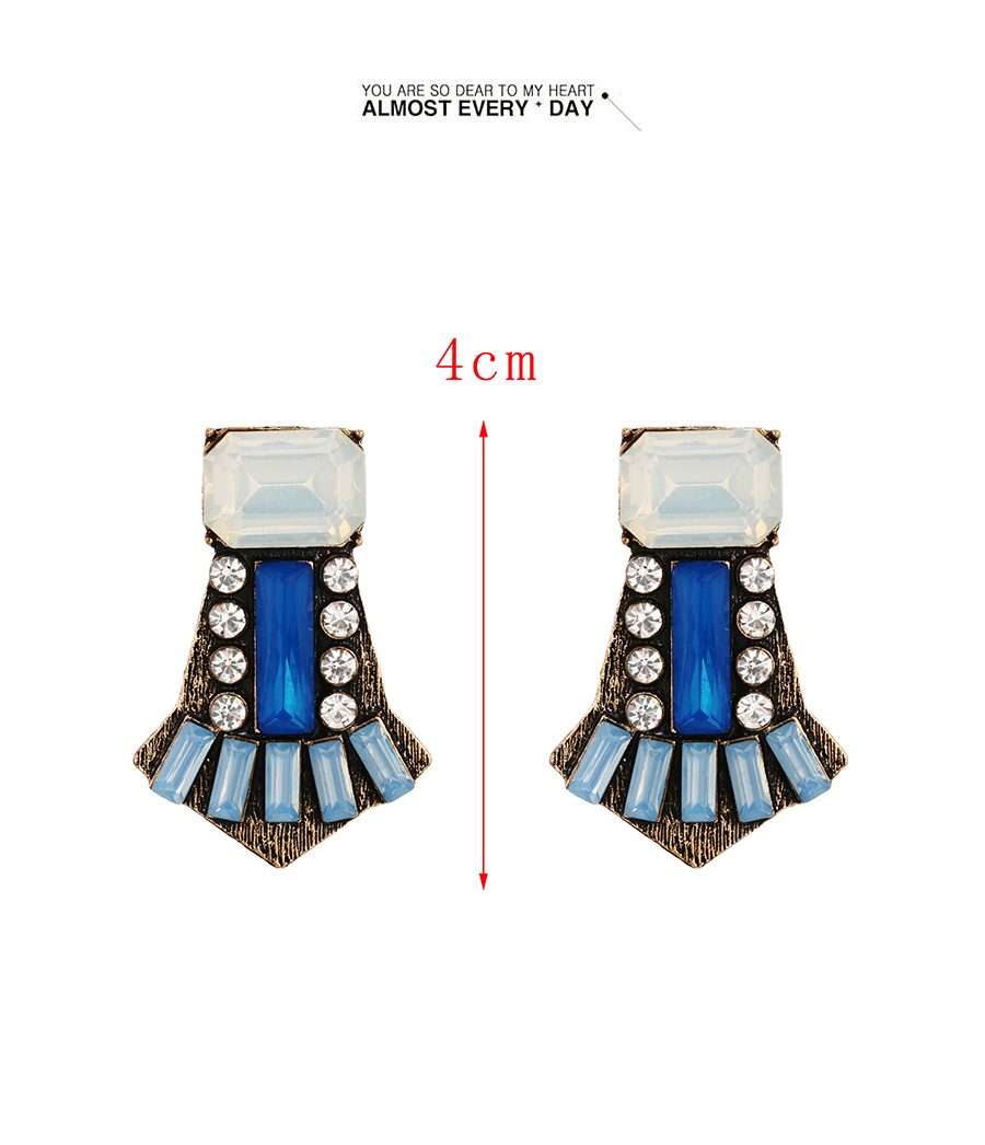 Fashion White Alloy Diamond Geometric Stud Earrings,Stud Earrings
