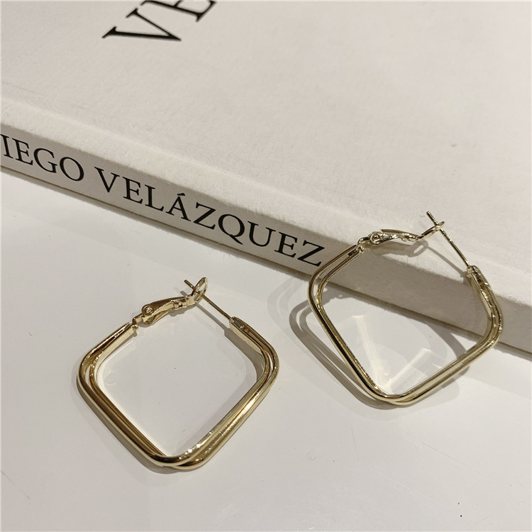 Fashion Gold Alloy Geometric Diamond Stud Earrings,Stud Earrings