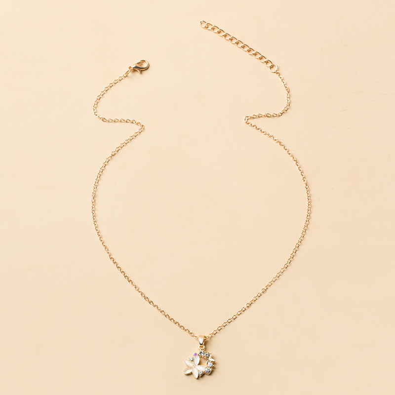 Fashion Gold Alloy Diamond Flower Necklace,Pendants