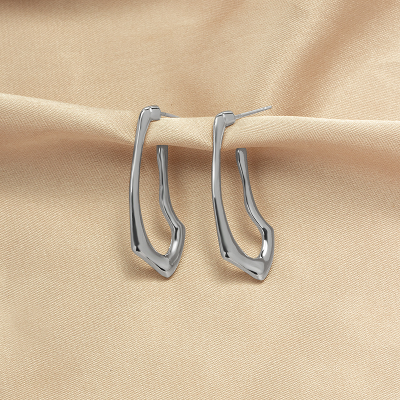 Fashion Silver Alloy Geometric Irregular Stud Earrings,Stud Earrings