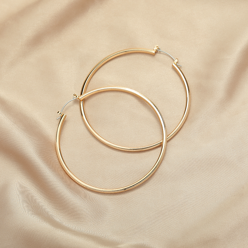 Fashion Gold Alloy Geometric Round Earrings,Hoop Earrings
