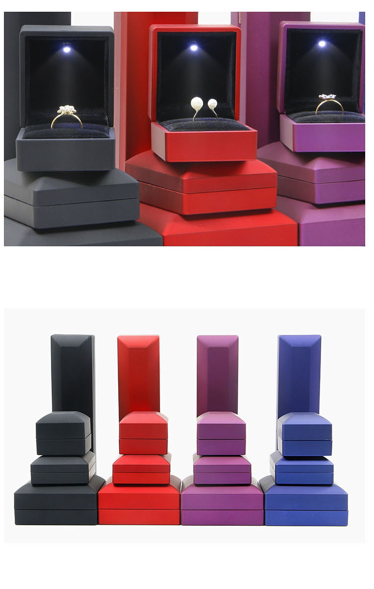 Fashion Blue Led Light Box Pendant Box Plastic Geometric Led Jewelry Box (with Electronics),Jewelry Packaging & Displays