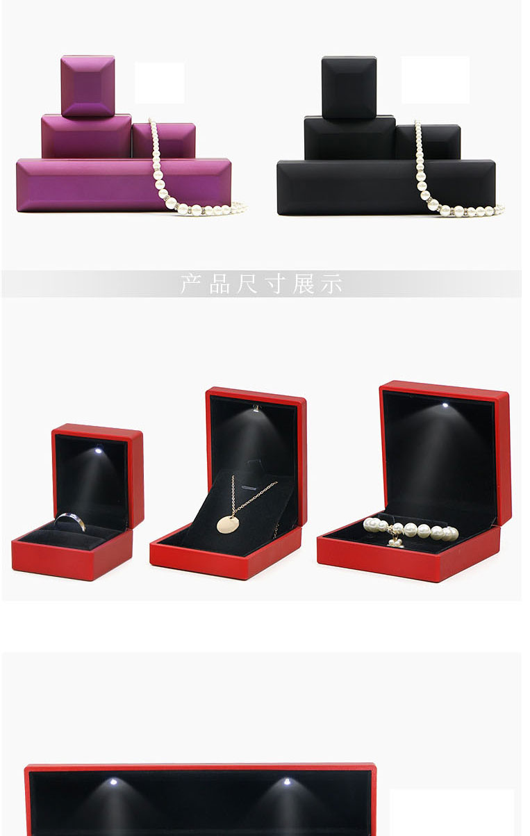 Fashion Purple Led Light Box Bracelet Box Plastic Geometric Led Jewelry Box (with Electronics),Jewelry Packaging & Displays