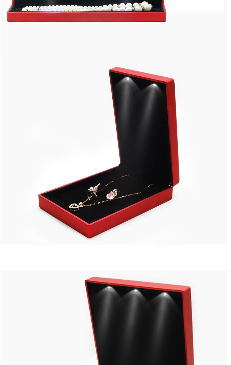 Fashion Black Led Light Box Long Chain Box Plastic Geometric Led Jewelry Box (with Electronics),Jewelry Packaging & Displays
