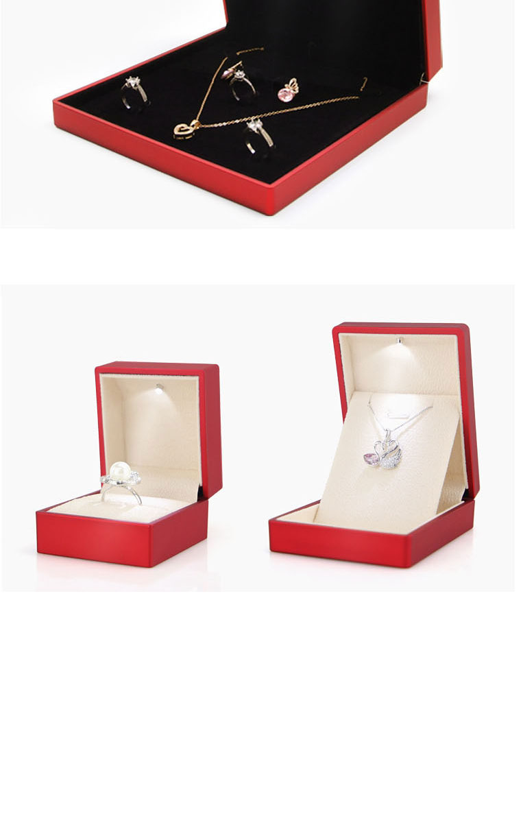 Fashion Red Led Light Box Ring Box Without Light (clearance) Plastic Geometric Led Jewelry Box (with Electronics),Jewelry Packaging & Displays