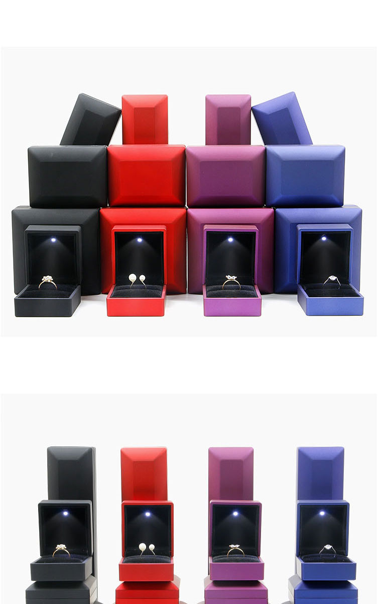 Fashion Purple Led Light Box Long Chain Box Plastic Geometric Led Jewelry Box (with Electronics),Jewelry Packaging & Displays