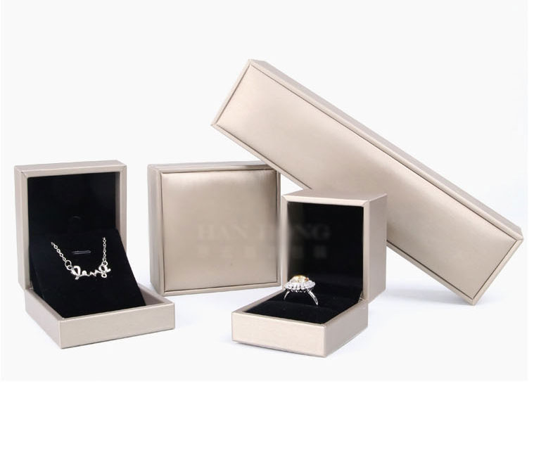 Fashion Gold Brushed Leather Box Ring Box Brushed Leather Geometric Jewelry Box,Jewelry Packaging & Displays