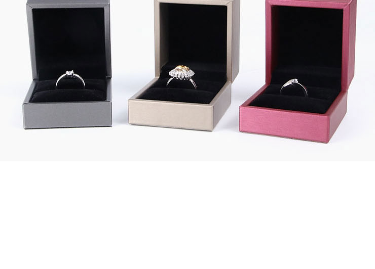Fashion Silver Brushed Leather Box Ring Box Pu Brushed Geometric Jewelry Box,Jewelry Packaging & Displays