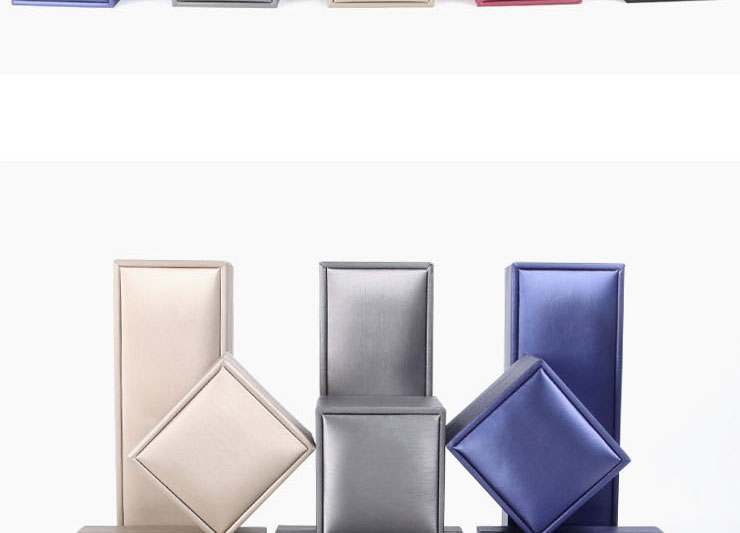 Fashion White Brushed Leather Box Pendant Box Pu Brushed Geometric Jewelry Box,Jewelry Packaging & Displays