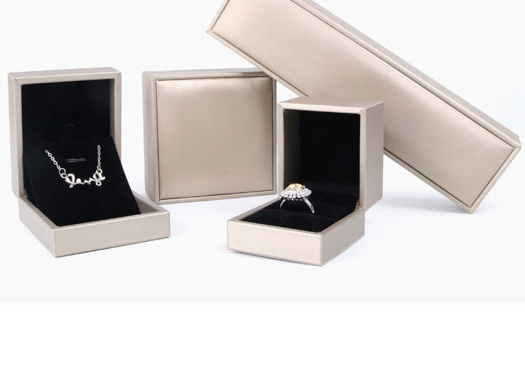 Fashion Black Brushed Leather Box Small Set Box Pu Brushed Geometric Jewelry Box,Jewelry Packaging & Displays