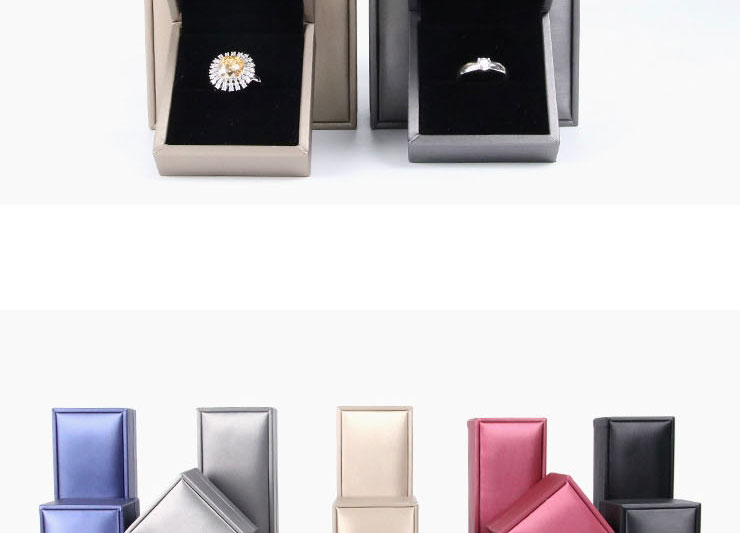 Fashion Gold Brushed Leather Box Matching Tote Bag Pu Brushed Geometric Jewelry Box,Jewelry Packaging & Displays