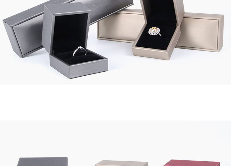 Fashion Silver Brushed Leather Box Bracelet Box Pu Brushed Geometric Jewelry Box,Jewelry Packaging & Displays