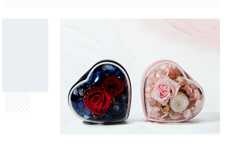 Fashion Love Flower Box Small Love Pink (no Tote Bag) Plastic Love Preserved Flower Jewelry Box,Jewelry Packaging & Displays