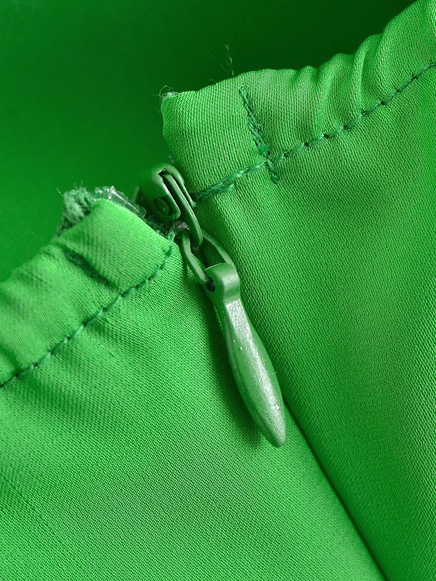 Fashion Green Satin Waist Cutout Slip Dress,Mini & Short Dresses