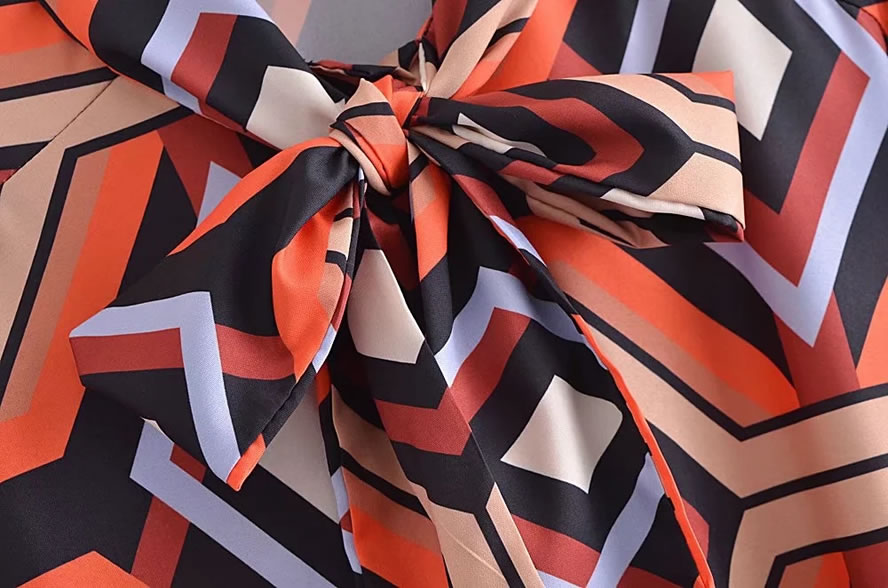Fashion Color Geometric Print Tie-neck Jumpsuit,Tank Tops & Camis
