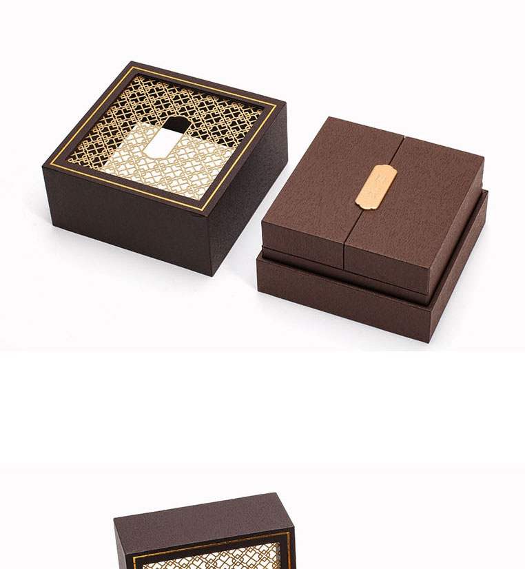 Fashion Brown Alloy Double Open Geometric Bracelet Box,Jewelry Packaging & Displays