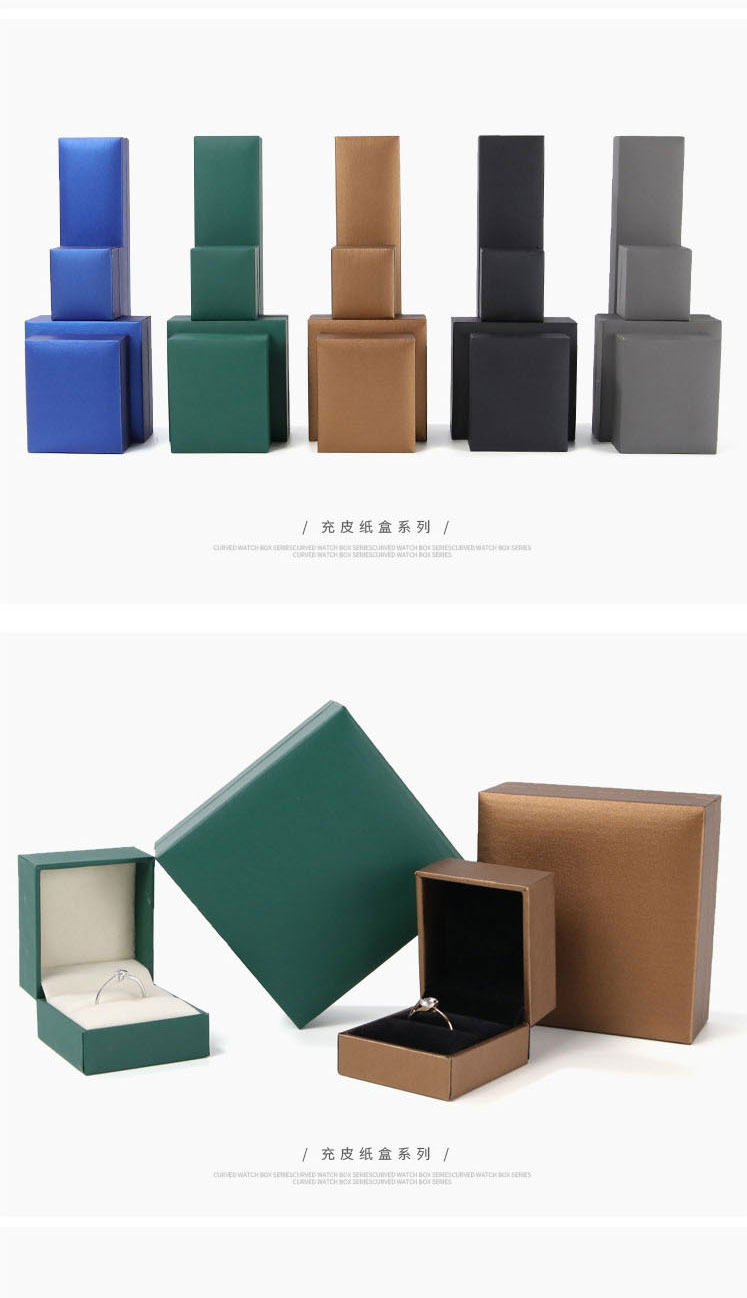 Fashion Black Leather Pendant Box Cardboard Geometric Jewelry Box,Jewelry Packaging & Displays