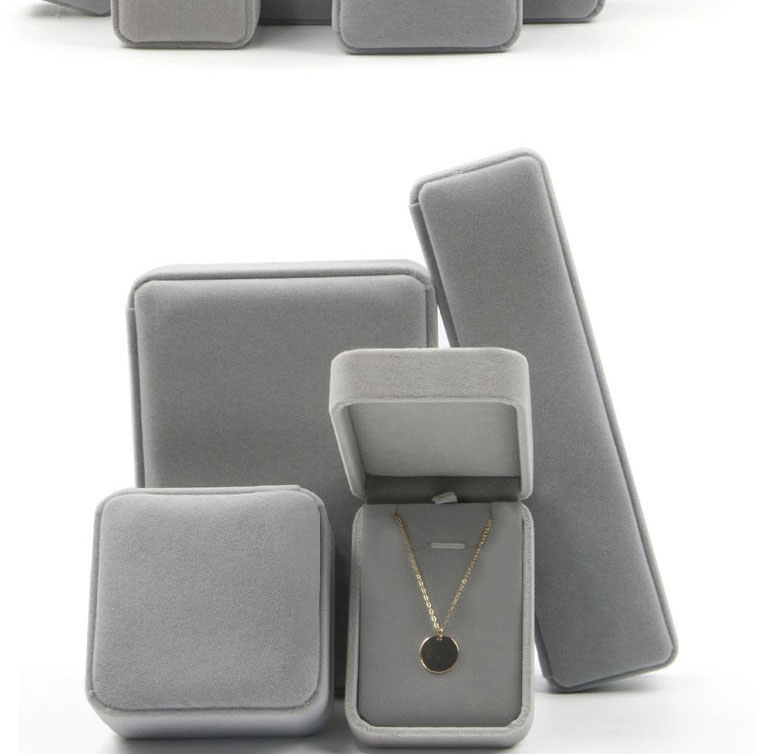 Fashion Pink 7.5*6.5 Ring Box Flannel Geometric Jewelry Box,Jewelry Packaging & Displays
