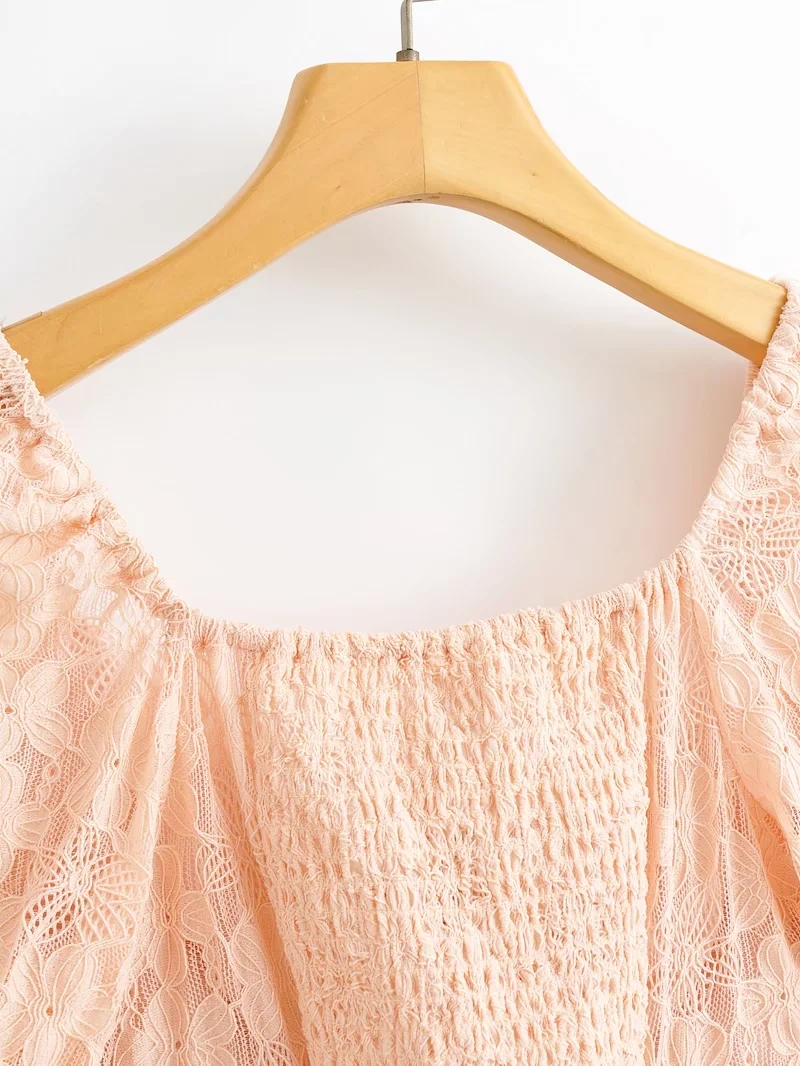 Fashion Orange Pink Lace Tie Short-sleeve Top,Tank Tops & Camis