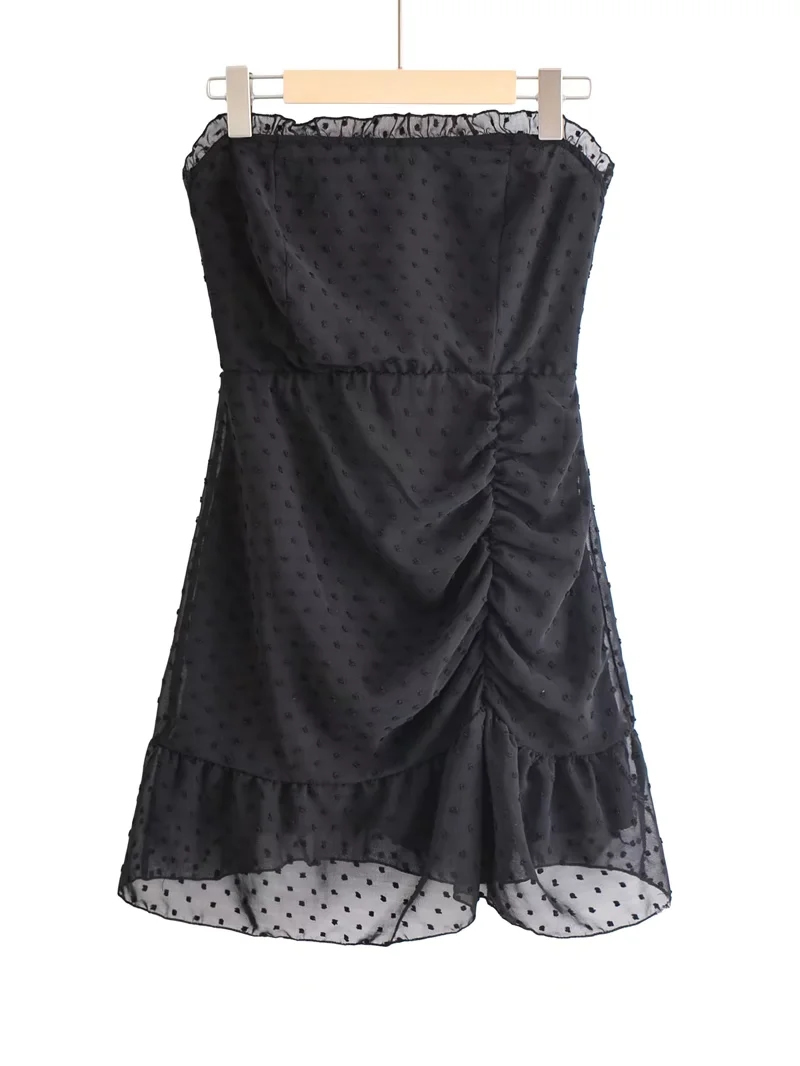 Fashion Black Lace Tube Top Dress,Mini & Short Dresses